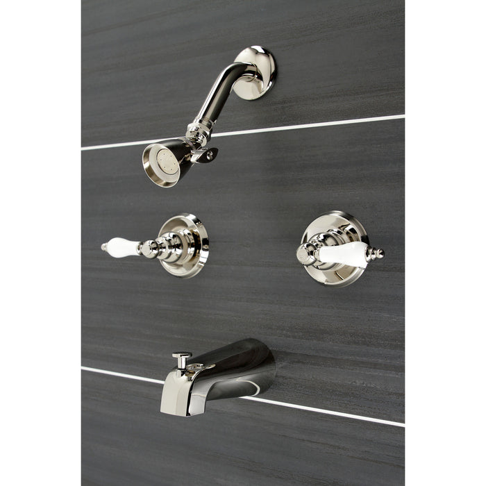 Kingston Heirloom KB246PLPN - Victorian Double-Handle Tub and Shower Faucet, Polished Nickel