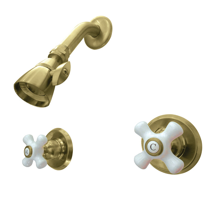 Victorian KB247PXSO Two-Handle 3-Hole Wall Mount Shower Faucet, Brushed Brass