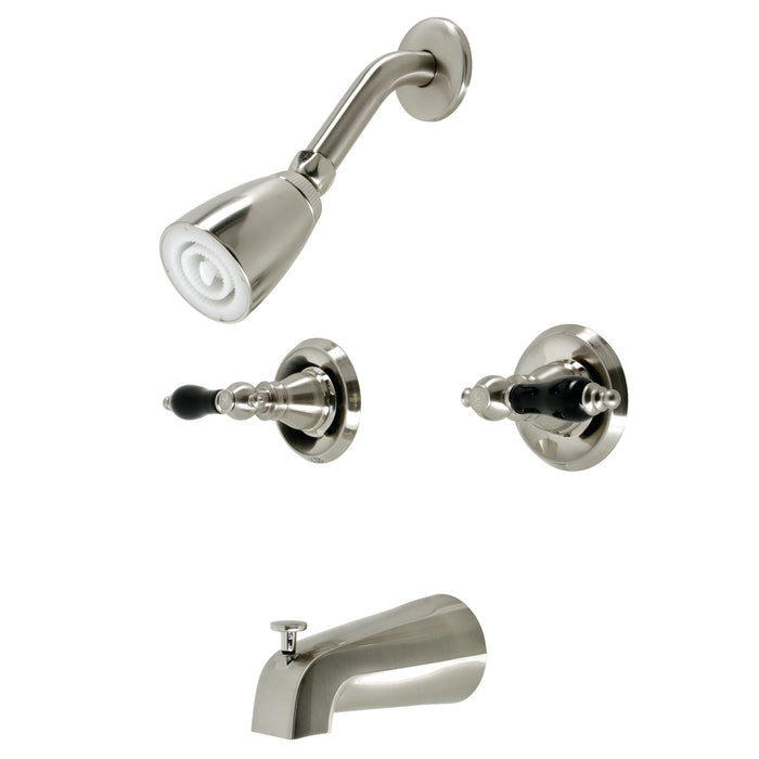 Duchess KB248AKL Two-Handle 4-Hole Wall Mount Tub and Shower Faucet, Brushed Nickel