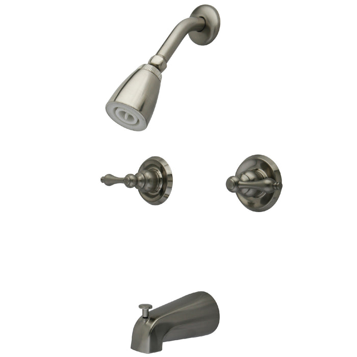 Victorian KB248AL Two-Handle 4-Hole Wall Mount Tub and Shower Faucet, Brushed Nickel
