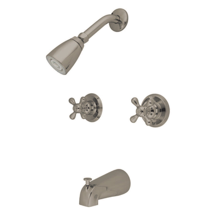 Victorian KB248AX Two-Handle 4-Hole Wall Mount Tub and Shower Faucet, Brushed Nickel