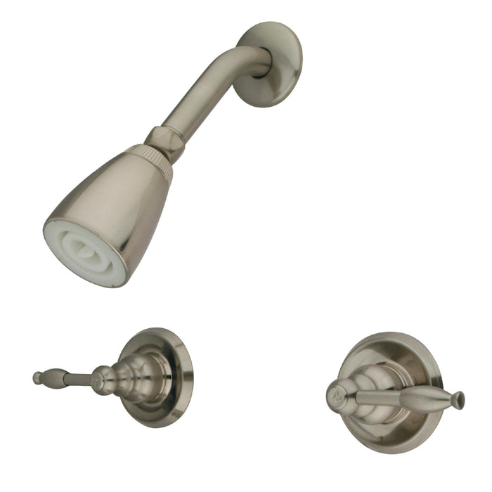 Knight KB248KLSO Two-Handle 3-Hole Wall Mount Shower Faucet, Brushed Nickel