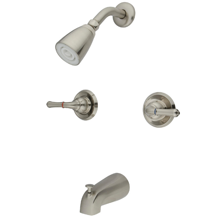Magellan KB248 Two-Handle 4-Hole Wall Mount Tub and Shower Faucet, Brushed Nickel