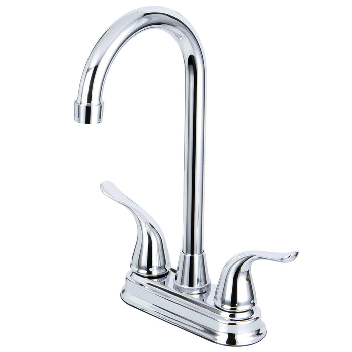 Yosemite KB2491YL Two-Handle 2-Hole Deck Mount Bar Faucet, Polished Chrome