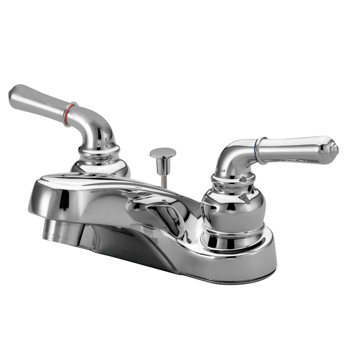 Magellan KB251 Two-Handle 3-Hole Deck Mount 4" Centerset Bathroom Faucet with Plastic Pop-Up, Polished Chrome