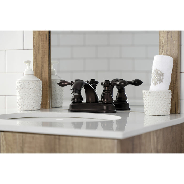 American Classic KB2605ACL Two-Handle 3-Hole Deck Mount 4" Centerset Bathroom Faucet with Plastic Pop-Up, Oil Rubbed Bronze