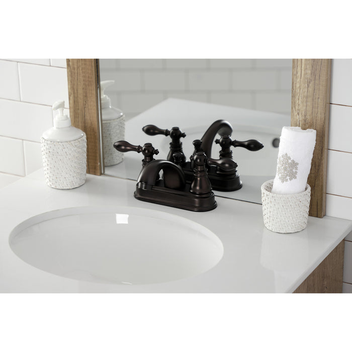 American Classic KB2605ACL Two-Handle 3-Hole Deck Mount 4" Centerset Bathroom Faucet with Plastic Pop-Up, Oil Rubbed Bronze