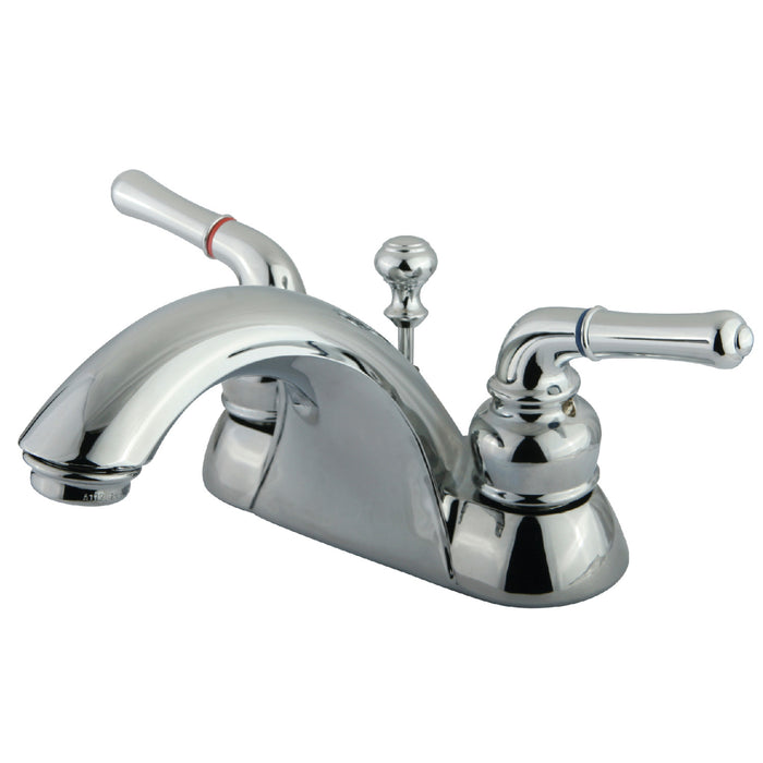 Naples KB2621B Two-Handle 3-Hole Deck Mount 4" Centerset Bathroom Faucet, Polished Chrome