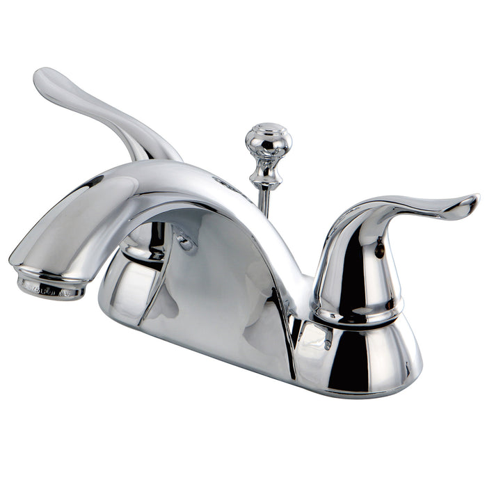 Yosemite KB2621YL Two-Handle 3-Hole Deck Mount 4" Centerset Bathroom Faucet with Plastic Pop-Up, Polished Chrome
