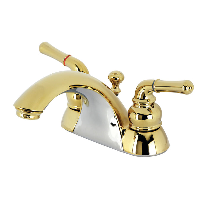 Naples KB2622B Two-Handle 3-Hole Deck Mount 4" Centerset Bathroom Faucet, Polished Brass