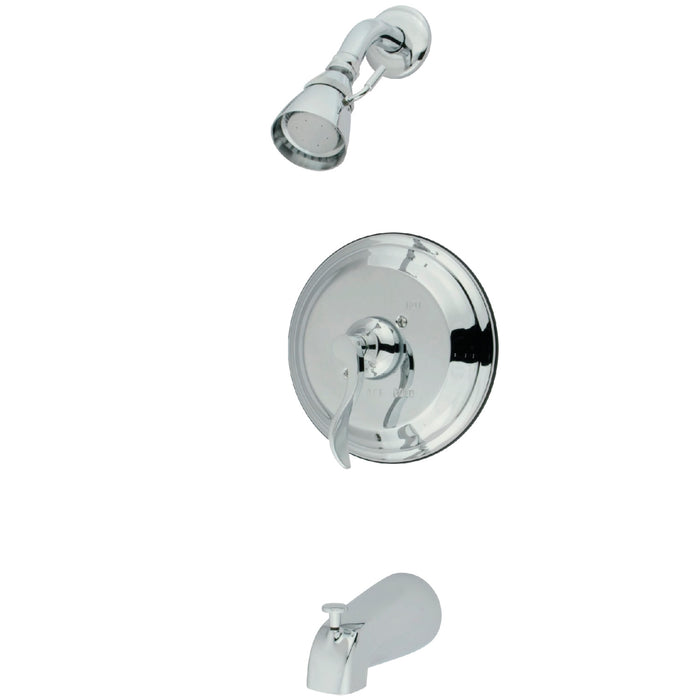 NuFrench KB2631DFL Single-Handle 3-Hole Wall Mount Tub and Shower Faucet, Polished Chrome