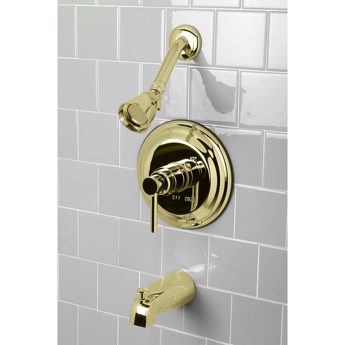 Concord KB2632DL Single-Handle 3-Hole Wall Mount Tub and Shower Faucet, Polished Brass