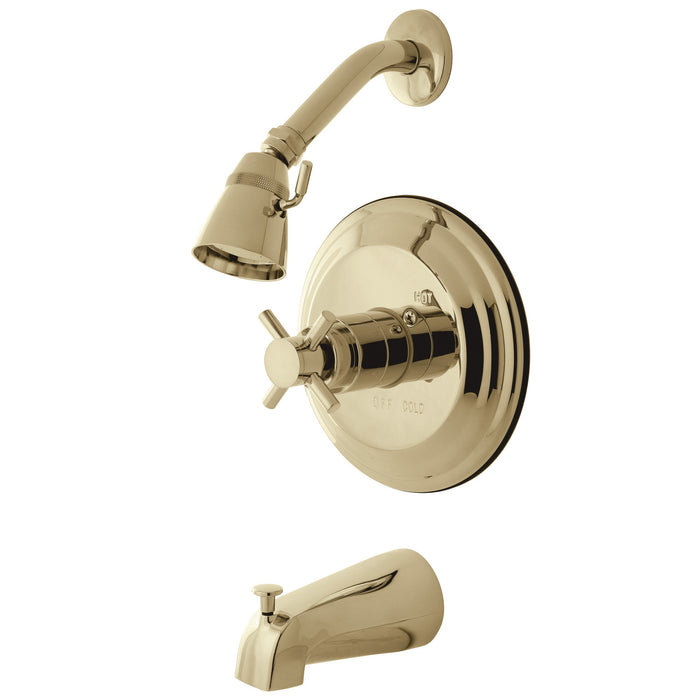 Concord KB2632DX Single-Handle 3-Hole Wall Mount Tub and Shower Faucet, Polished Brass