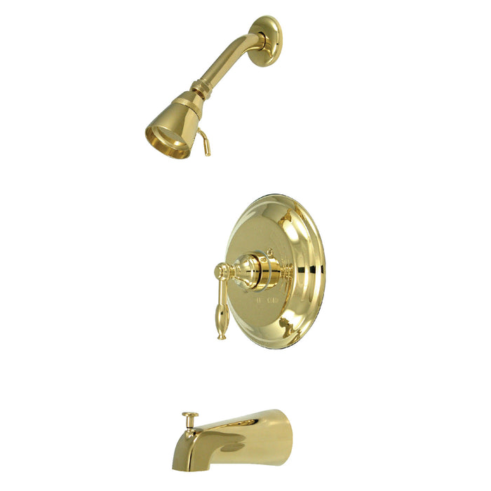 Naples KB2632KL Single-Handle 3-Hole Wall Mount Tub and Shower Faucet, Polished Brass