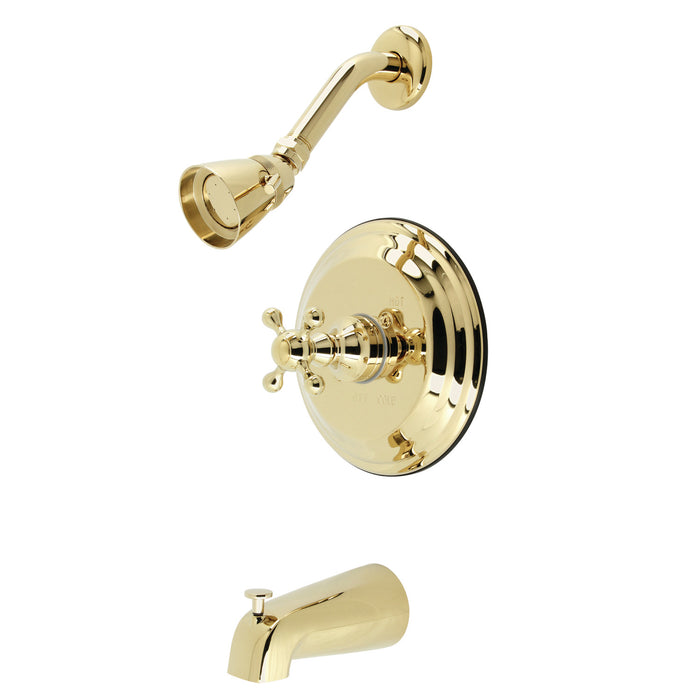 KB2632KX Single-Handle 3-Hole Wall Mount Tub and Shower Faucet, Polished Brass