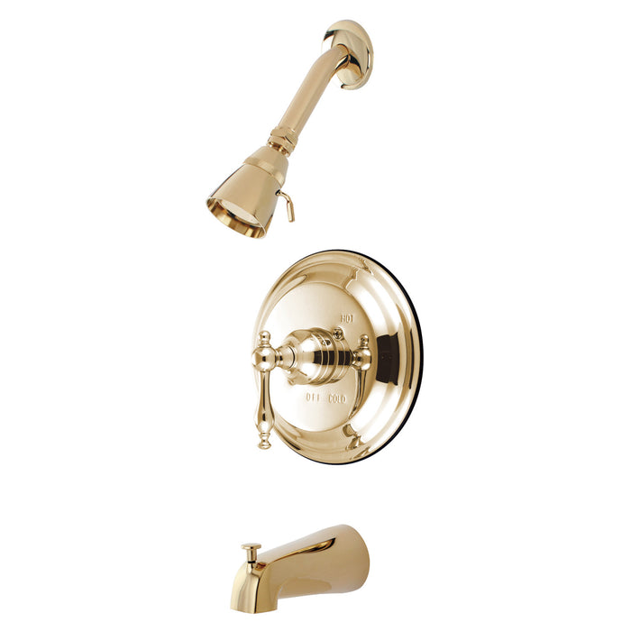 Milano KB2632NL Single-Handle 3-Hole Wall Mount Tub and Shower Faucet, Polished Brass