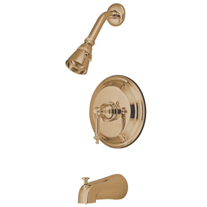 Templeton KB2632TL Single-Handle 3-Hole Wall Mount Tub and Shower Faucet, Polished Brass