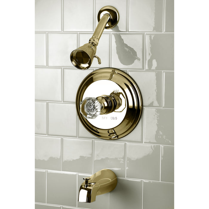 Celebrity KB2632WCL Single-Handle 3-Hole Wall Mount Tub and Shower Faucet, Polished Brass