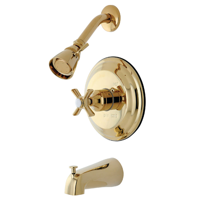 Millennium KB2632ZX Single-Handle 3-Hole Wall Mount Tub and Shower Faucet, Polished Brass