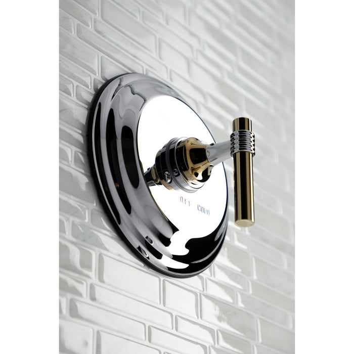 Milano KB2634MLTO Single-Handle 2-Hole Wall Mount Tub and Shower Faucet Tub Only, Polished Chrome/Polished Brass