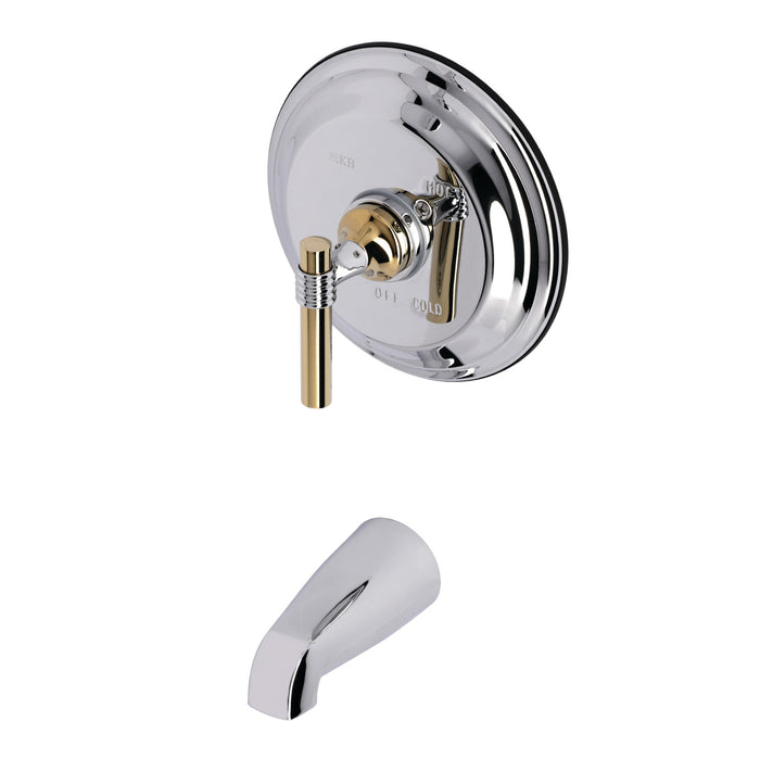 Milano KB2634MLTO Single-Handle 2-Hole Wall Mount Tub and Shower Faucet Tub Only, Polished Chrome/Polished Brass