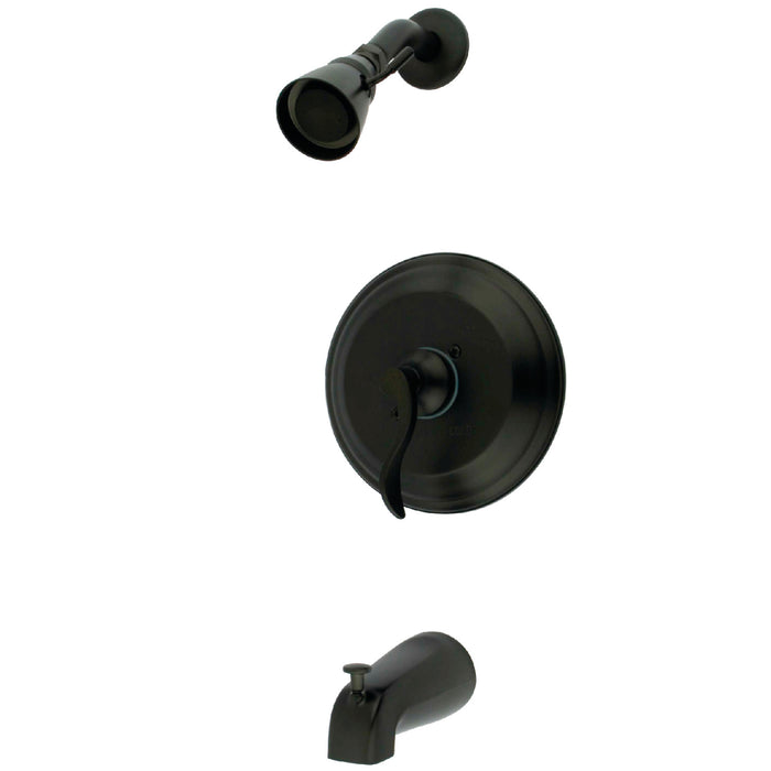 NuFrench KB2635DFL Single-Handle 3-Hole Wall Mount Tub and Shower Faucet, Oil Rubbed Bronze