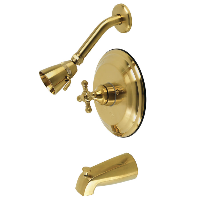 Metropolitan KB2637BX Single-Handle 3-Hole Wall Mount Tub and Shower Faucet, Brushed Brass