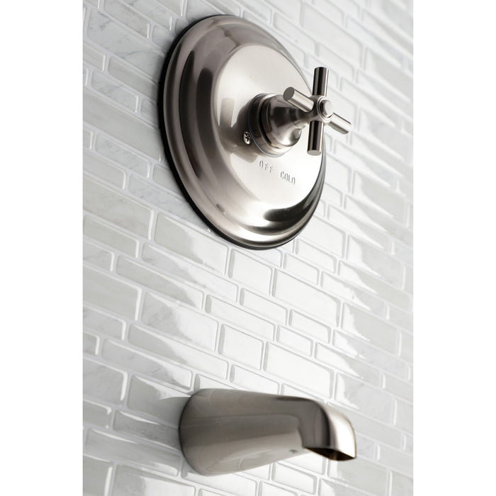 KB2638EXTO Single-Handle 2-Hole Wall Mount Tub and Shower Faucet Tub Only, Brushed Nickel