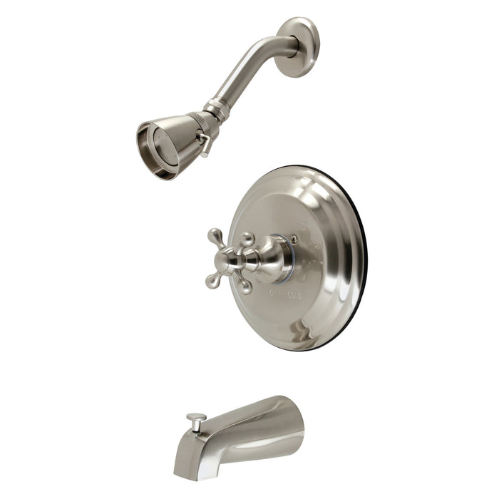 KB2638KX Single-Handle 3-Hole Wall Mount Tub and Shower Faucet, Brushed Nickel