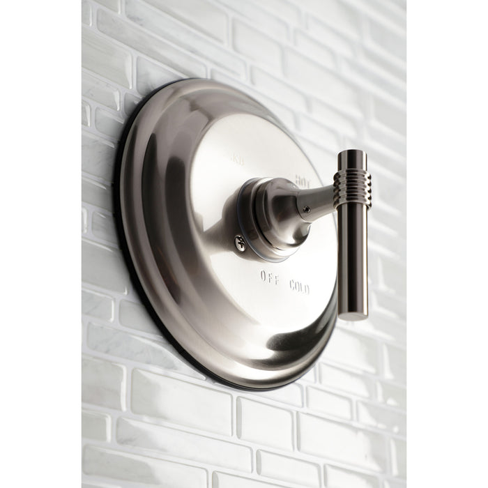 Kingston KB2638MLLST Single-Handle Pressure Balanced Tub and Shower Faucet, Valve and Trim Only, Brushed Nickel