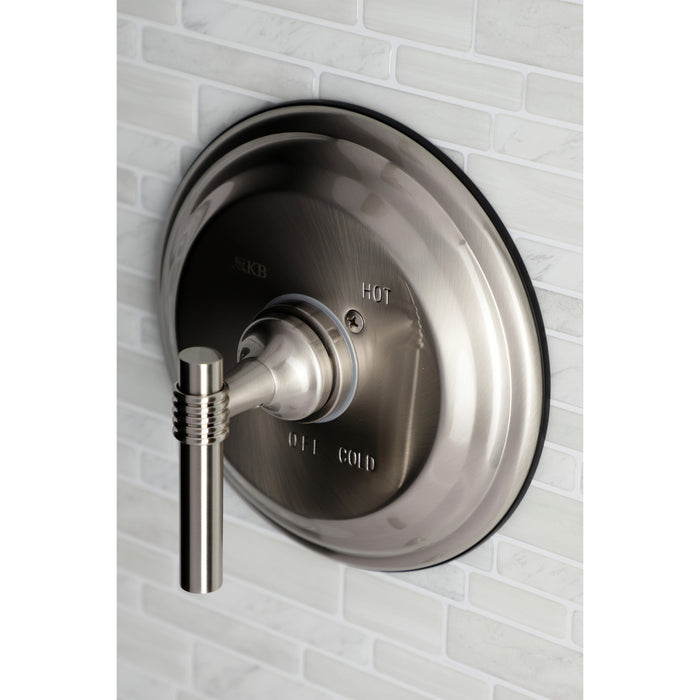 Kingston KB2638MLLST Single-Handle Pressure Balanced Tub and Shower Faucet, Valve and Trim Only, Brushed Nickel