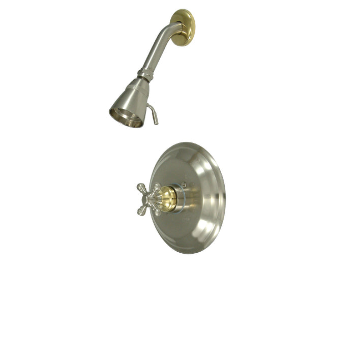 Metropolitan KB2639BXSO Single-Handle 2-Hole Wall Mount Shower Faucet, Brushed Nickel/Polished Brass