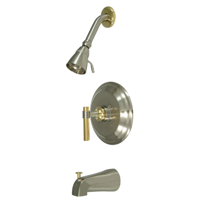 Milano KB2639MLT Single-Handle 3-Hole Wall Mount Tub and Shower Faucet Trim Only, Brushed Nickel/Polished Brass