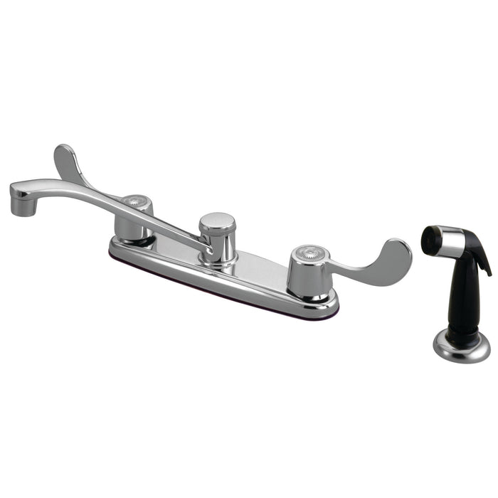 Magellan KB292 Two-Handle 4-Hole Deck Mount 8" Centerset Kitchen Faucet with Side Sprayer, Polished Chrome