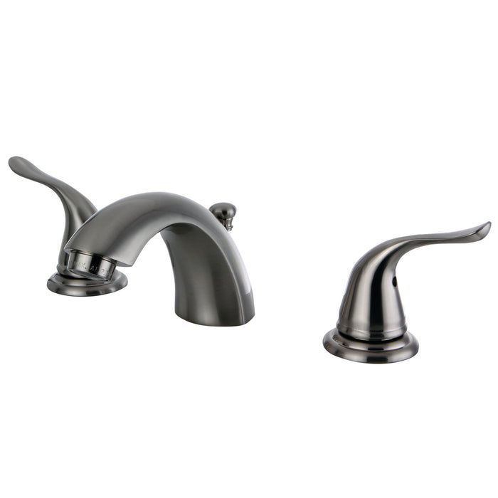Yosemite KB2958YL Two-Handle 3-Hole Deck Mount Mini-Widespread Bathroom Faucet with Plastic Pop-Up, Brushed Nickel