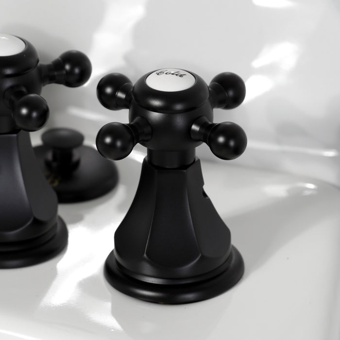 Kingston Heirloom KB320BX - Metropolitan Three-Handle Deck Mount Vertical Spray Bidet Faucet with Brass Pop-Up, Matte Black