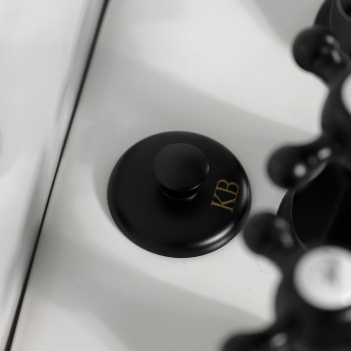 Kingston Heirloom KB320BX - Metropolitan Three-Handle Deck Mount Vertical Spray Bidet Faucet with Brass Pop-Up, Matte Black