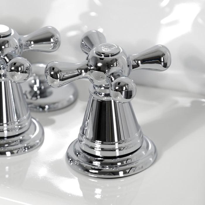 Kingston Heirloom KB321AX - Victorian Three-Handle Deck Mount Vertical Spray Bidet Faucet with Brass Pop-Up, Polished Chrome