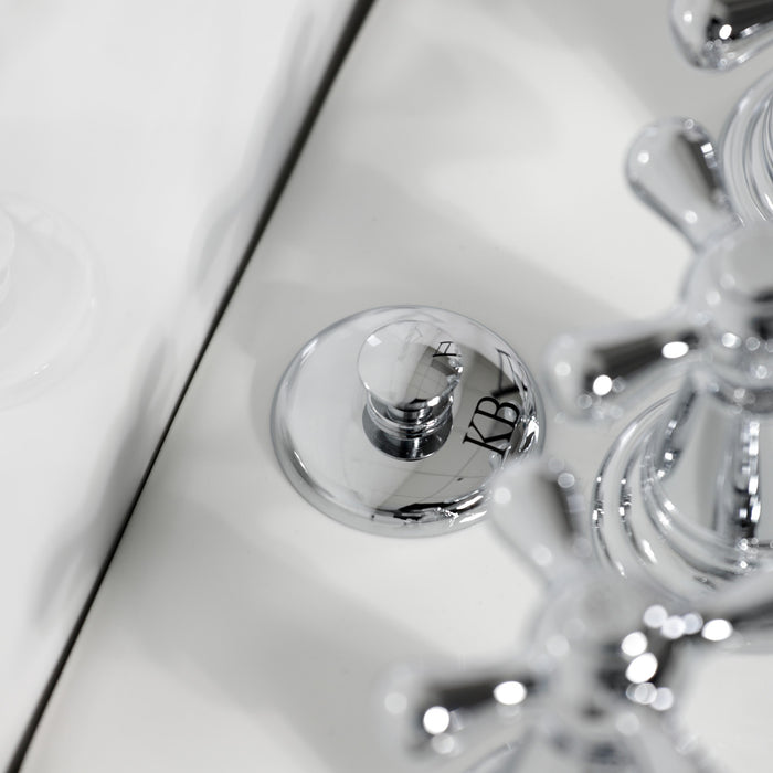 Kingston Heirloom KB321AX - Victorian Three-Handle Deck Mount Vertical Spray Bidet Faucet with Brass Pop-Up, Polished Chrome