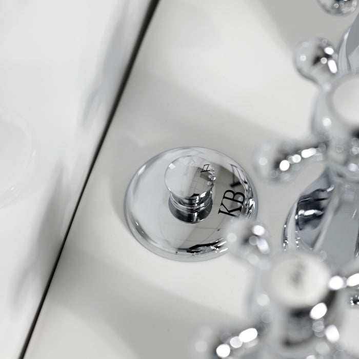 Kingston Heirloom KB321BX - Metropolitan Three-Handle Deck Mount Vertical Spray Bidet Faucet with Brass Pop-Up, Polished Chrome