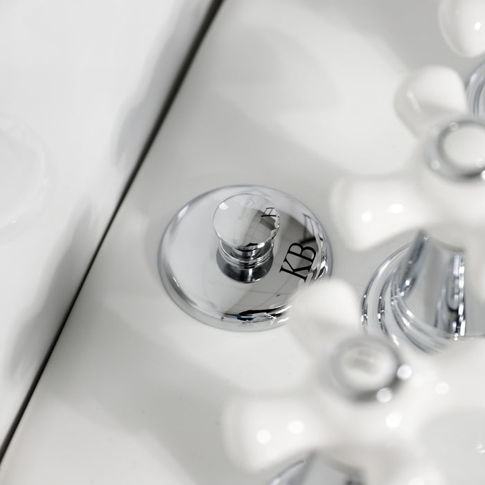 Kingston Heirloom KB321PX - Victorian Three-Handle Deck Mount Vertical Spray Bidet Faucet with Brass Pop-Up, Polished Chrome