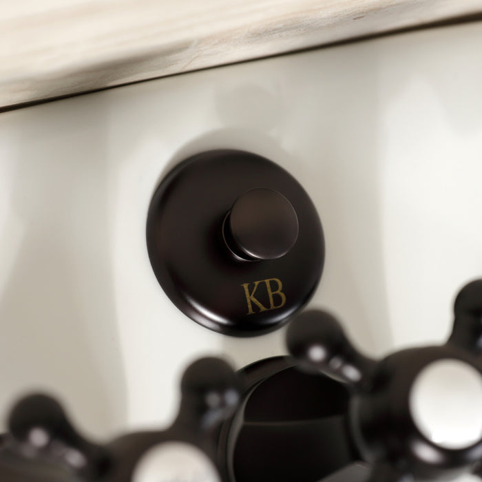 Kingston Heirloom KB325BX - Metropolitan Three-Handle Deck Mount Vertical Spray Bidet Faucet with Brass Pop-Up, Oil Rubbed Bronze