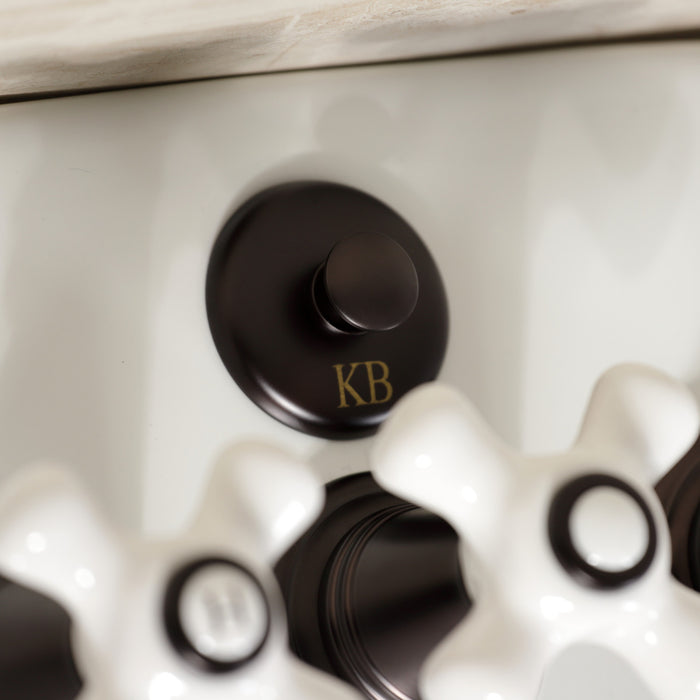 Victorian KB325PX Three-Handle Deck Mount Vertical Spray Bidet Faucet with Brass Pop-Up, Oil Rubbed Bronze