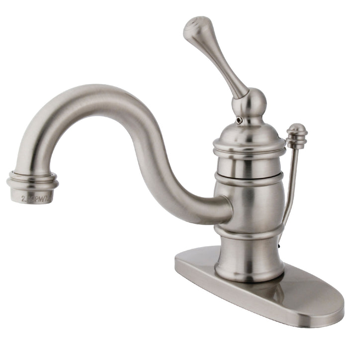 Victorian KB3408BL Single-Handle 1-Hole Deck Mount Bathroom Faucet with Plastic Pop-Up, Brushed Nickel