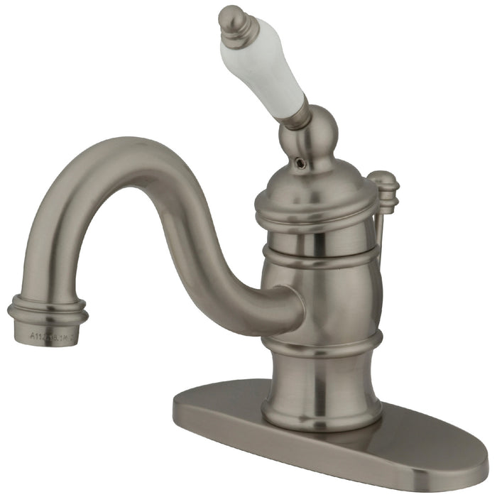 Victorian KB3408PL Single-Handle 1-Hole Deck Mount Bathroom Faucet with Plastic Pop-Up, Brushed Nickel