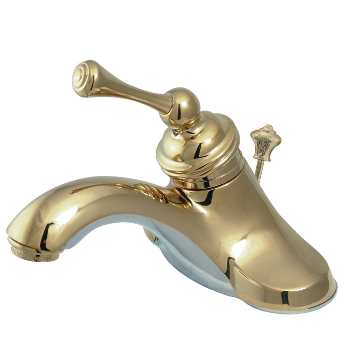 Vintage KB3542BL Single-Handle 3-Hole Deck Mount 4" Centerset Bathroom Faucet with Plastic Pop-Up, Polished Brass