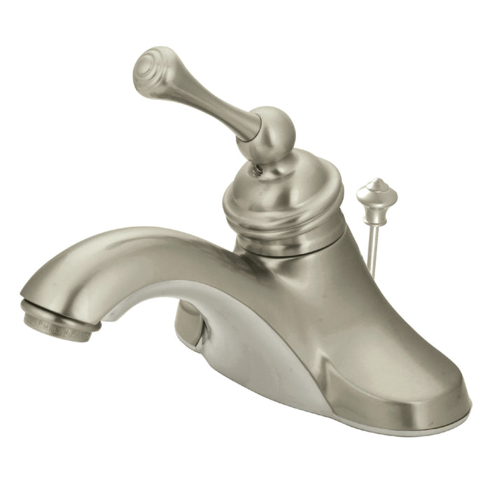 Victorian KB3548 Single-Handle 3-Hole Deck Mount 4" Centerset Bathroom Faucet with Plastic Pop-Up, Brushed Nickel
