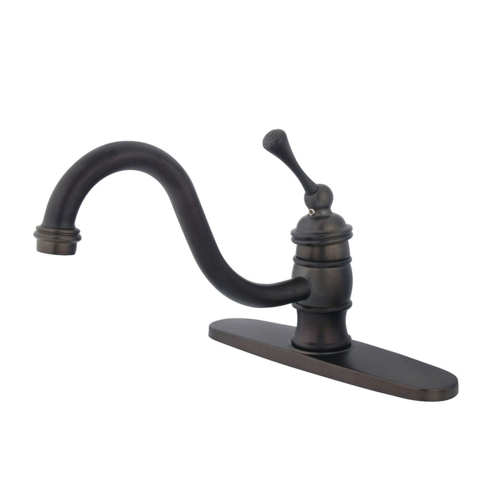 Restoration KB3575BLLS Single-Handle 1-or-3 Hole Deck Mount Kitchen Faucet, Oil Rubbed Bronze