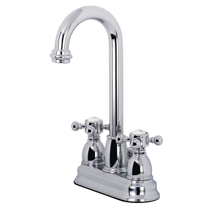 Kingston Heirloom KB3611BX - Vintage Double-Handle 3-Hole Deck Mount 4-Inch Centerset Bathroom Faucet with Pop-Up Drain, Polished Chrome