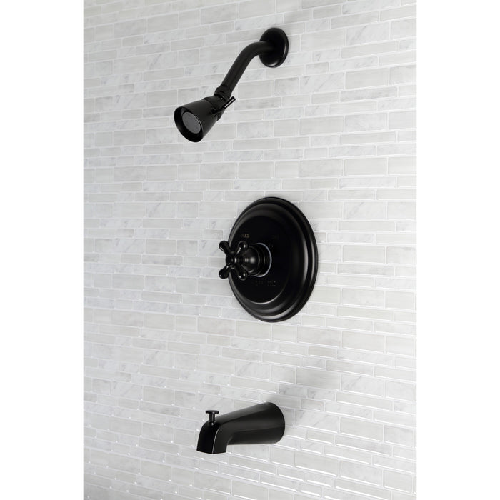 Restoration KB3630AX Single-Handle 3-Hole Wall Mount Tub and Shower Faucet, Matte Black